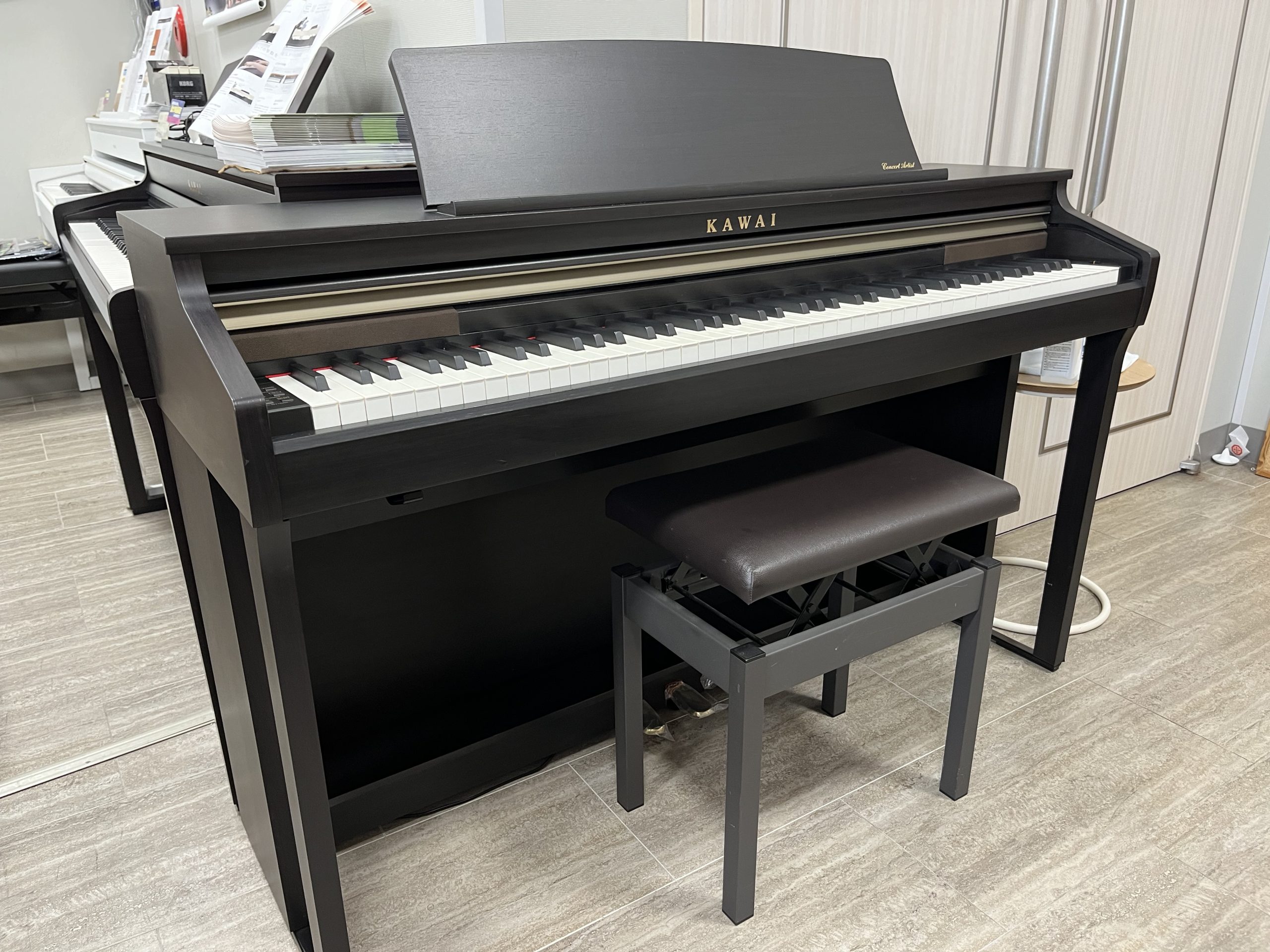 カワイ 電子ピアノ CA48 木製鍵盤 美品 本体&椅子&付属品 - 鍵盤楽器